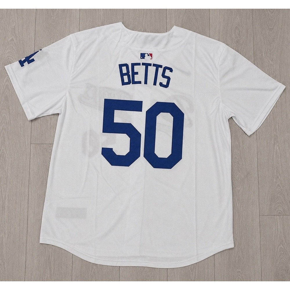 Mookie Betts Los Angeles Dodgers Stitched Jersey #50 White Mens LARGE